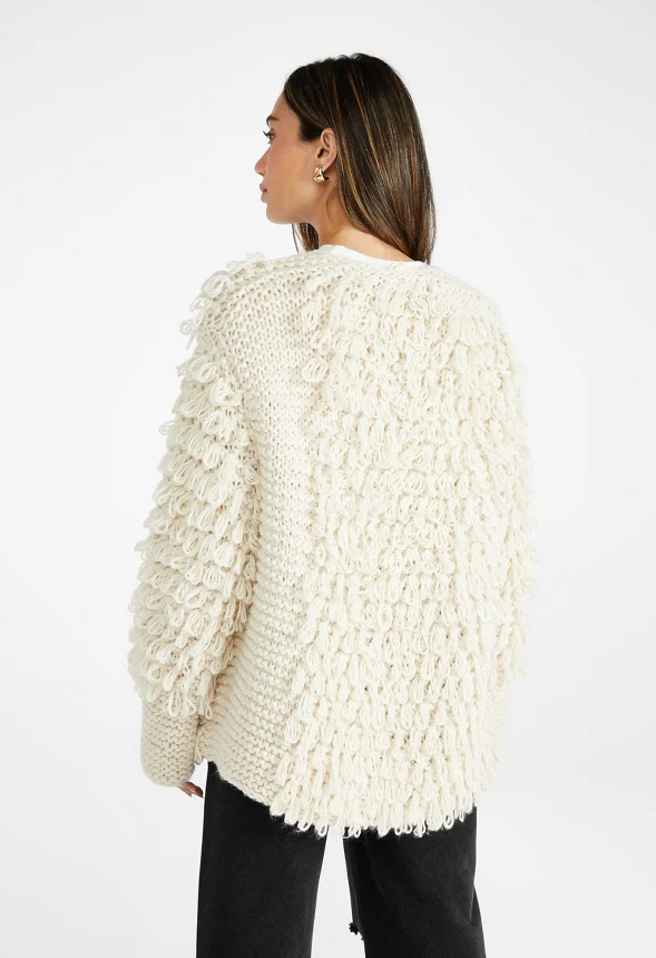 Shaggy Loop Sweater Cardigan - Image 2