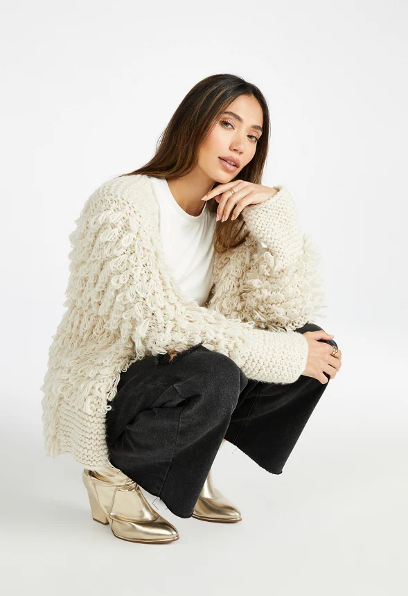 Shaggy Loop Sweater Cardigan - Image 4