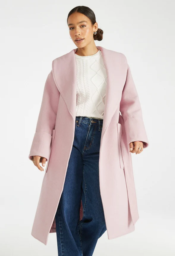 Shawl Collar Wool Coat - Image 2