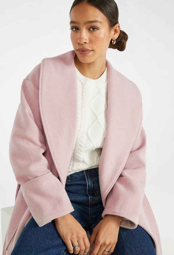 Shawl Collar Wool Coat - Image 4