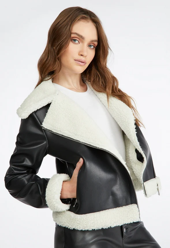 Shearling Moto Jacket - Image 2