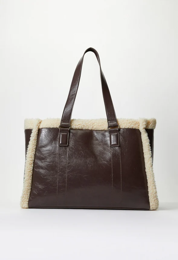 Shearling Trimmed Tote Bag - Image 3