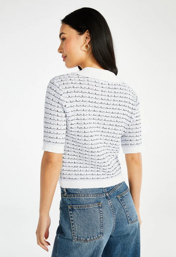 Short Sleeve Polo Sweater - Image 2