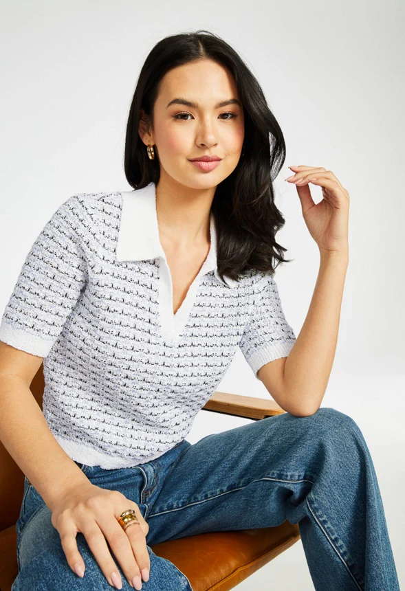 Short Sleeve Polo Sweater - Image 4
