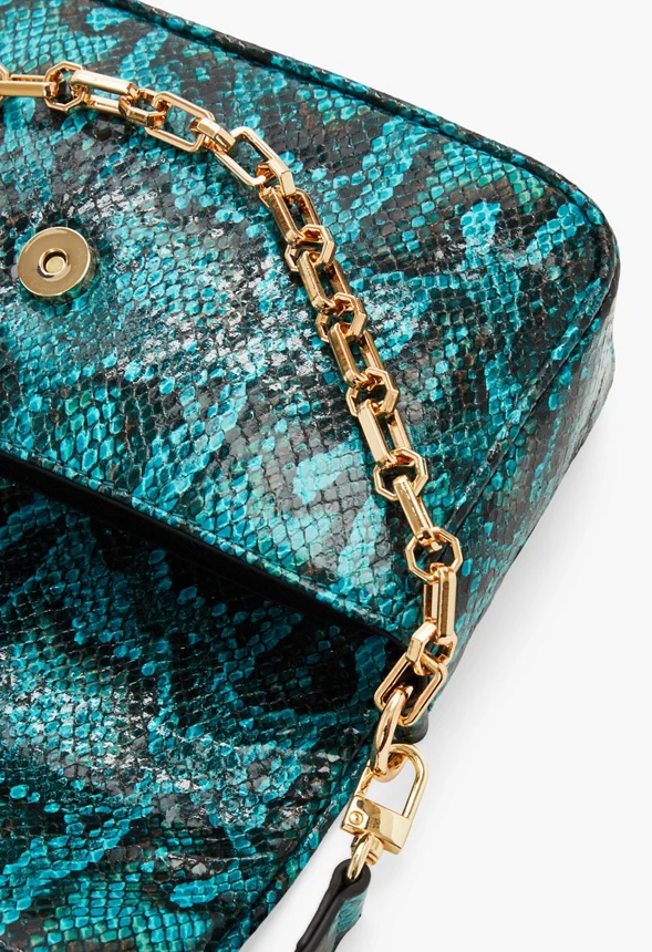 Shoulder Bag with Chain Trim - Image 5