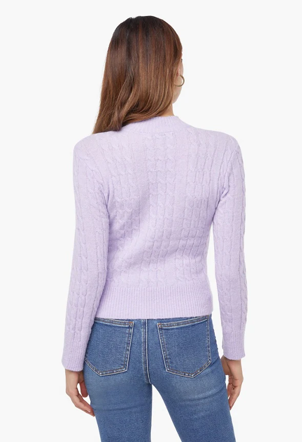 Shrunken Cable Knit Sweater - Image 2
