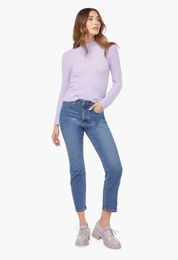 Shrunken Cable Knit Sweater - Image 3