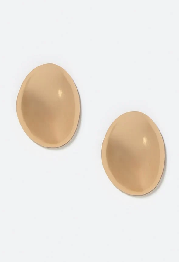 Sia Smooth Large Lightweight Oval Stud Earrings - Image 3