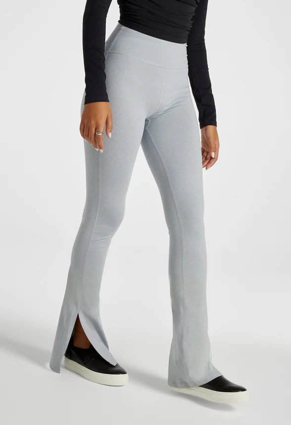 Side Slit Slim Flare Leggings - Image 3