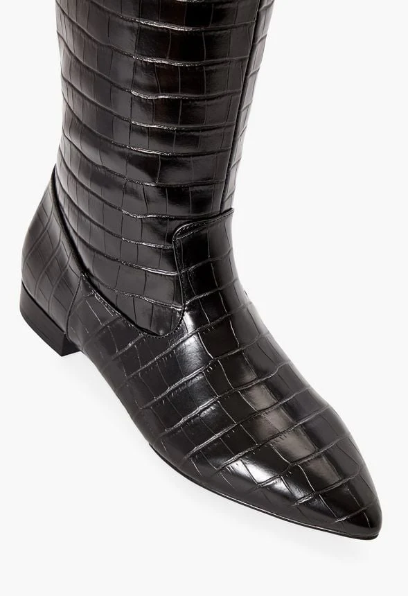 Sienna Croc Embossed Boot - Image 4