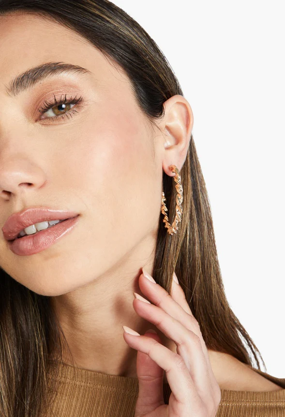 Simone Chunky Twist Hoop Earrings - Image 2