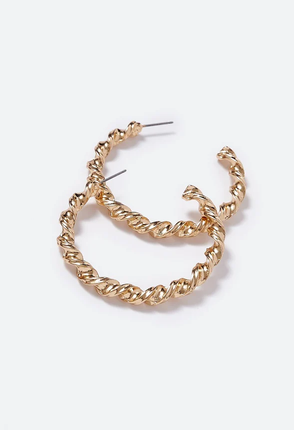 Simone Chunky Twist Hoop Earrings - Image 3