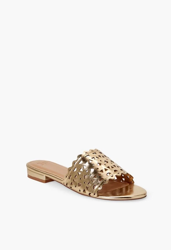 Simone Laser-Cut Slide Sandal - Image 2