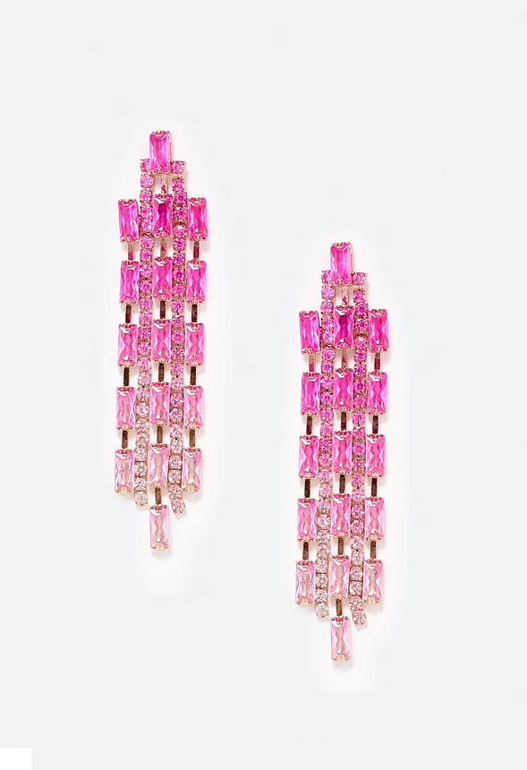 Sky Cubic Zirconia Baguette Drop Earrings