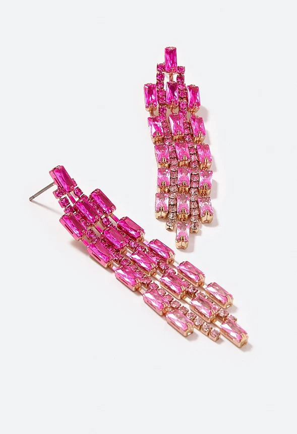 Sky Cubic Zirconia Baguette Drop Earrings - Image 3