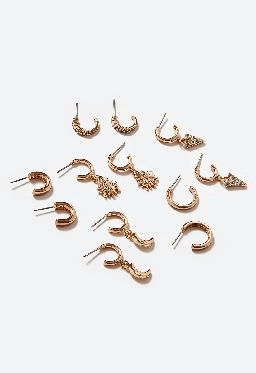 Skye 6 Pair Mixed Celestial Hoops - Image 3