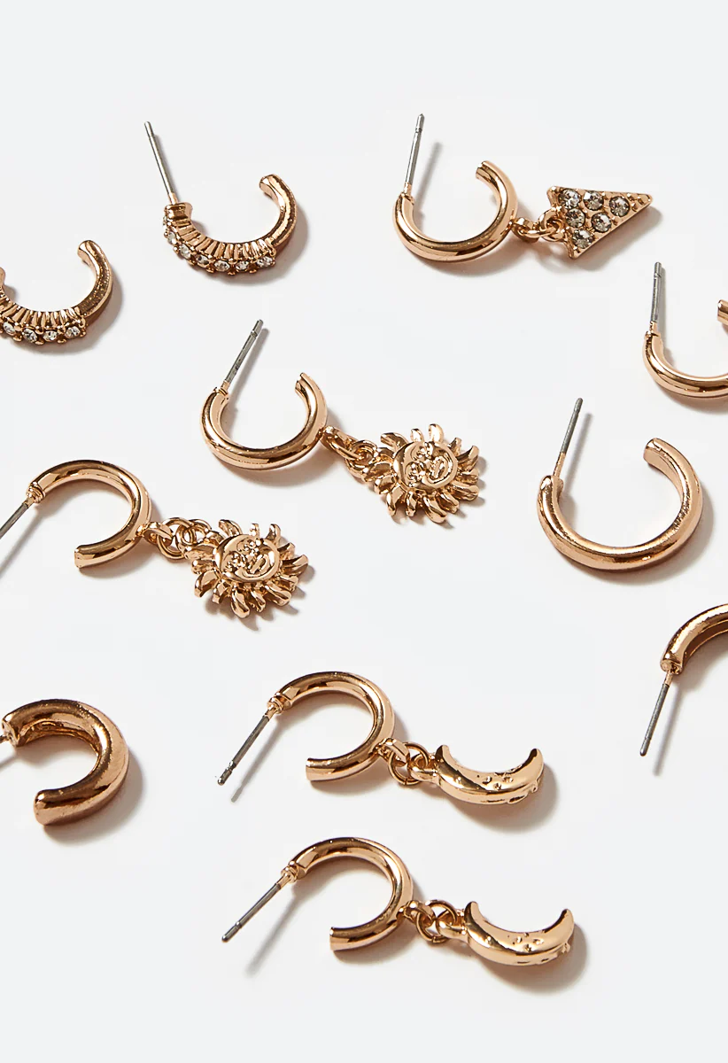 Skye 6 Pair Mixed Celestial Hoops - Image 4