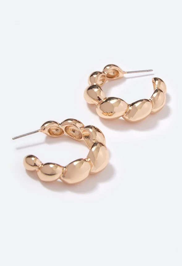 Skylar Twisted Molten Hoop Earrings - Image 3