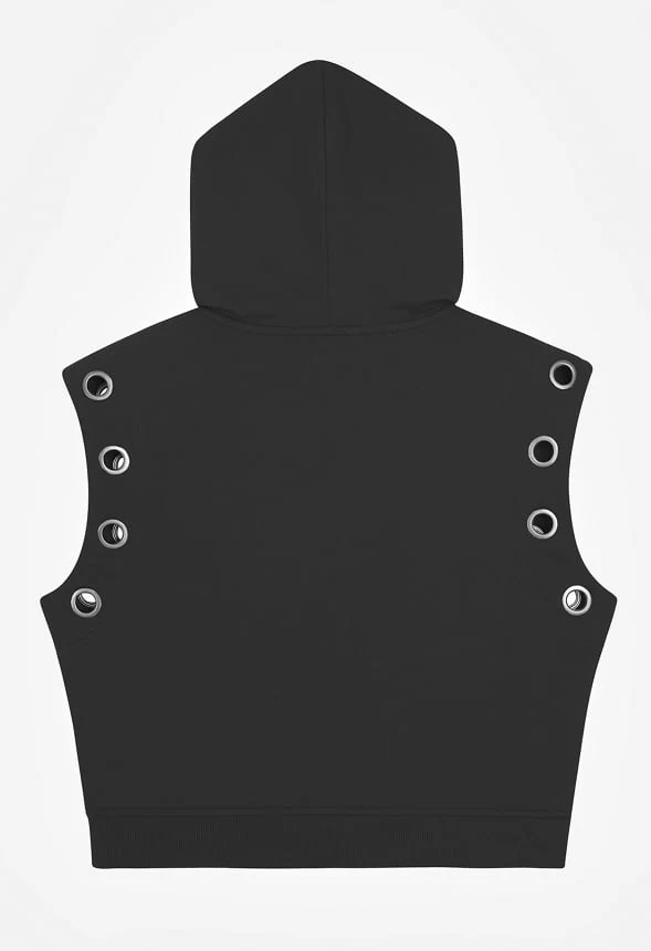 Sleeveless Fitted Grommet Hoodie - Image 6