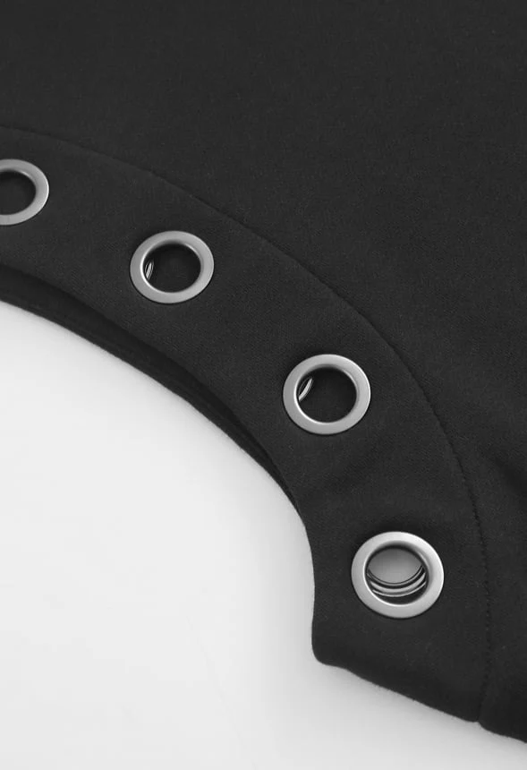 Sleeveless Fitted Grommet Hoodie - Image 9