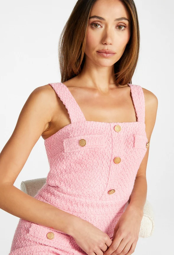 Sleeveless Tweed Jumpsuit - Image 3