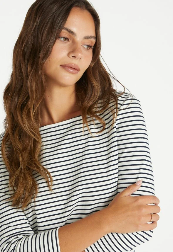 Slim Long Sleeve Boat Neck Tee - Image 3
