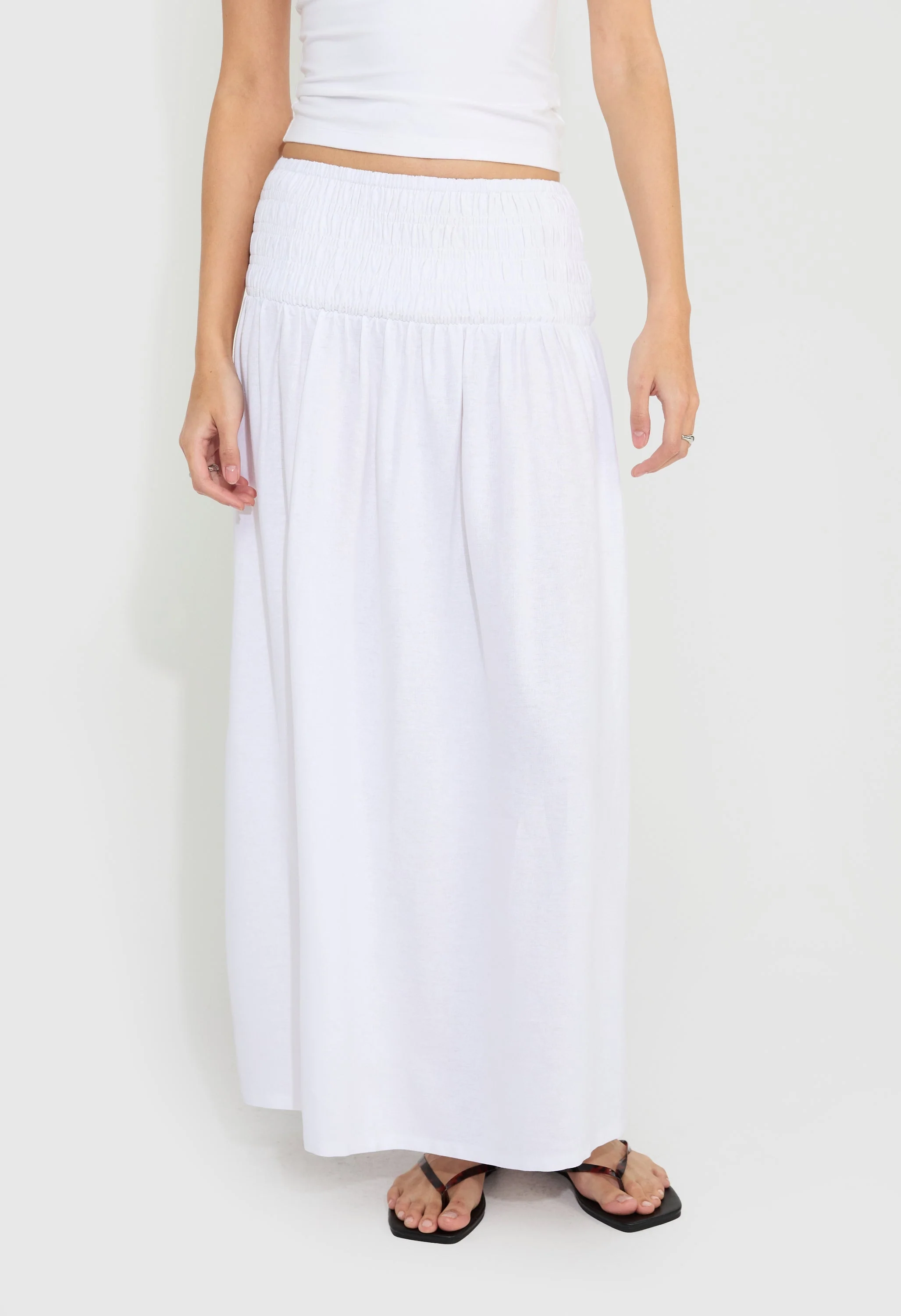 Smocked A-Line Midi Skirt - Image 2