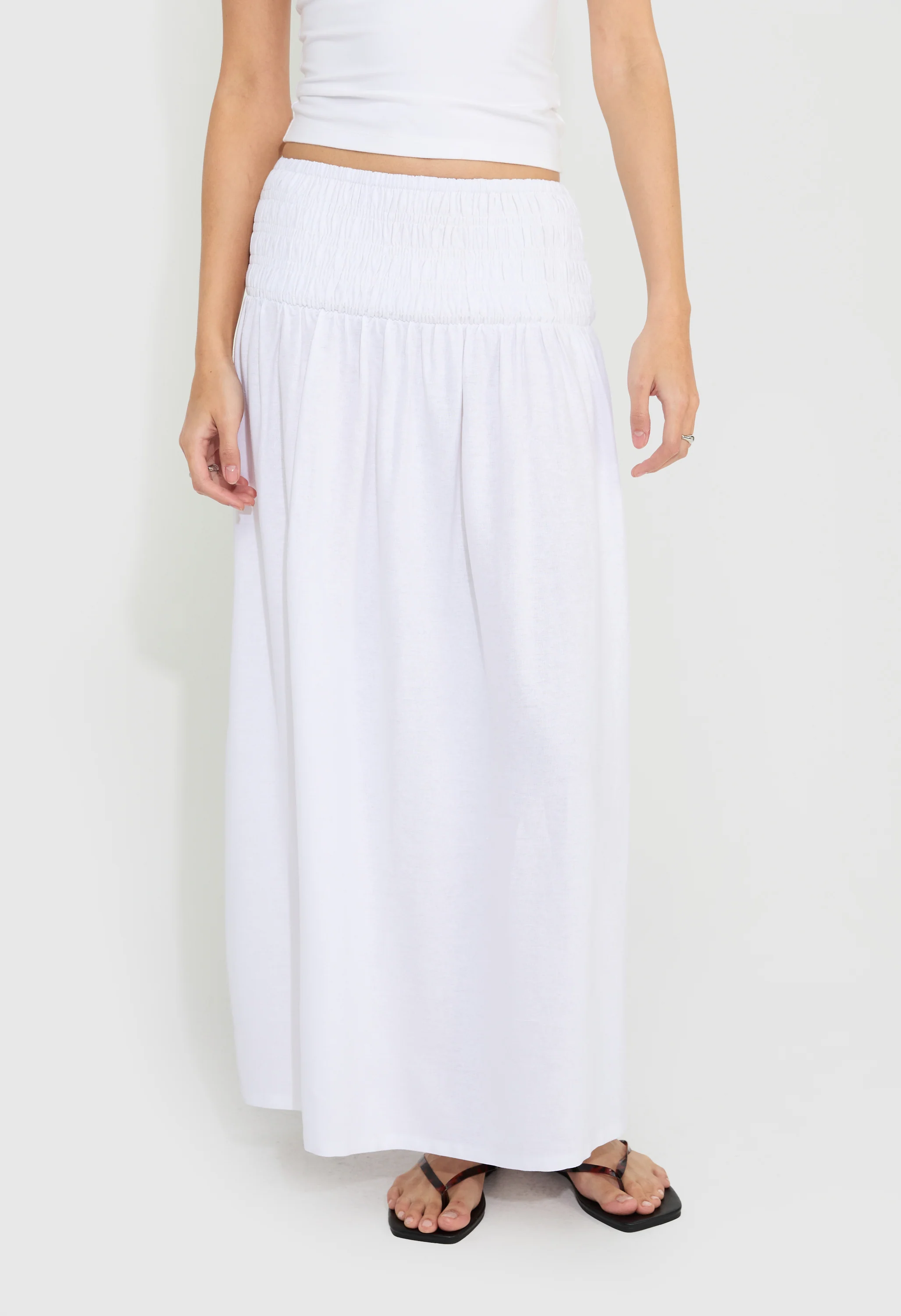 Smocked A-Line Midi Skirt - Image 5