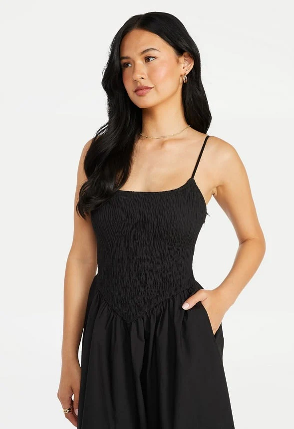 Smocked Poplin Maxi Dress - Image 3
