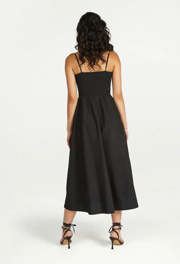 Smocked Poplin Maxi Dress - Image 5