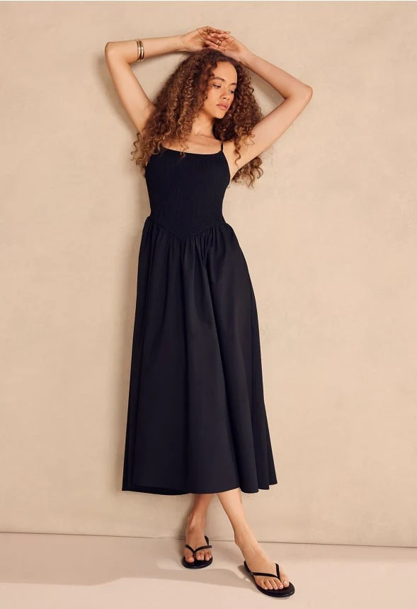 Smocked Poplin Maxi Dress - Image 7