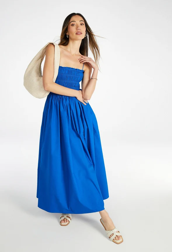 Smocked Square Neck Maxi Dress - Image 5