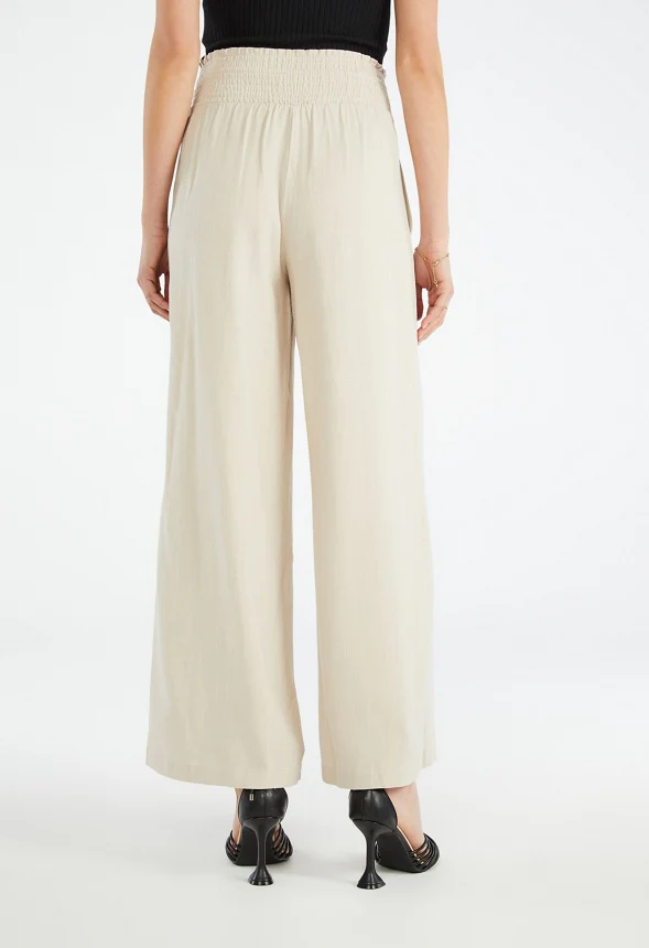 Smocked Wide Leg Pants - Image 2