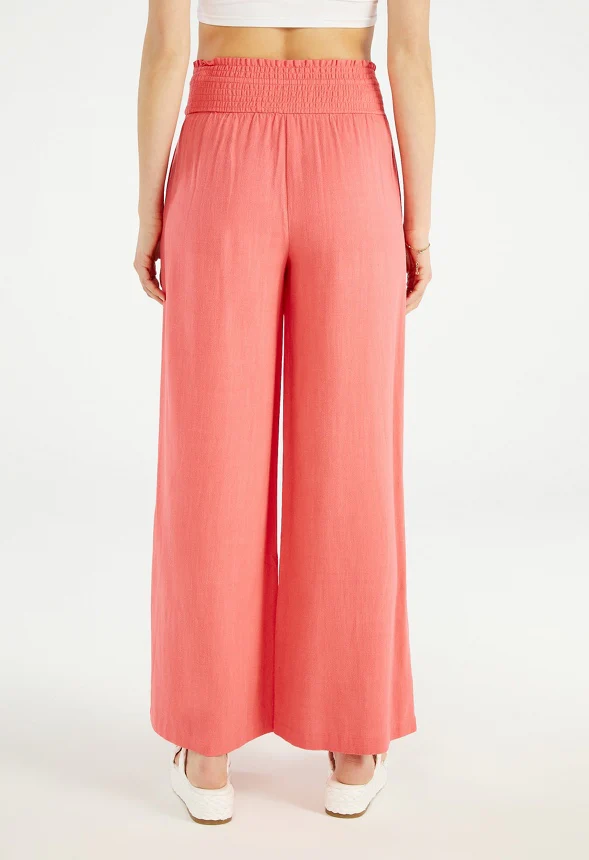 Smocked Wide Leg Pants - Image 2