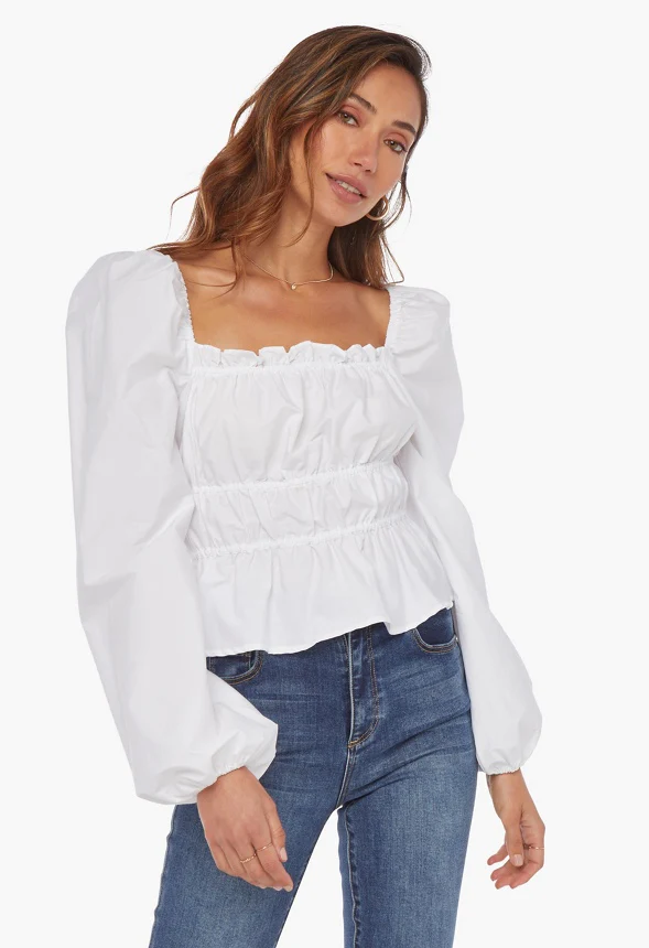 Smocking Poplin Top - Image 4