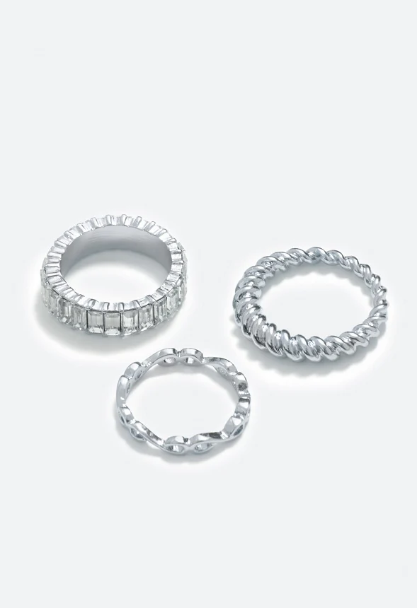 Sofia Mixed Band Baguette Ring Pack - Image 3