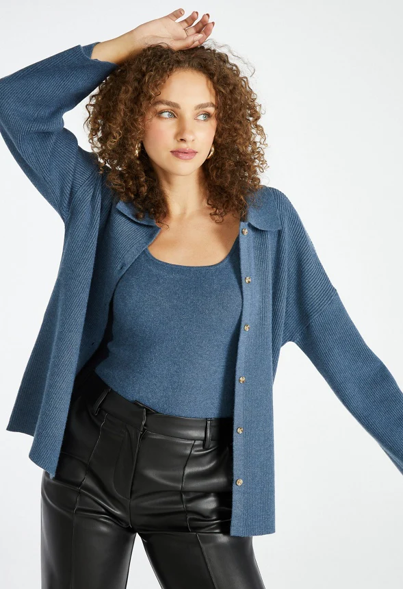 Soft Button Down Sweater Cardigan - Image 4