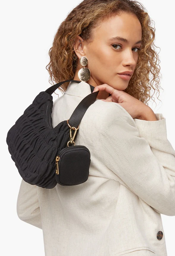 Sport Mesh Ruched Shoulder Bag
