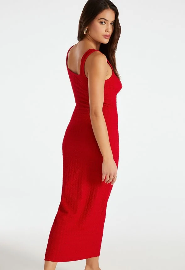 Square Neck Puckered Tank Dress - Image 2