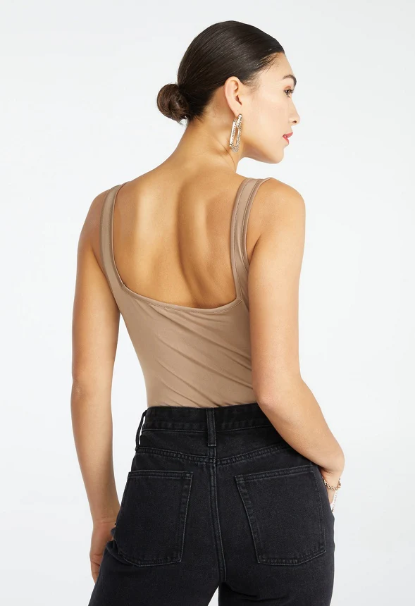 Square Neck Rib Bodysuit - Image 2