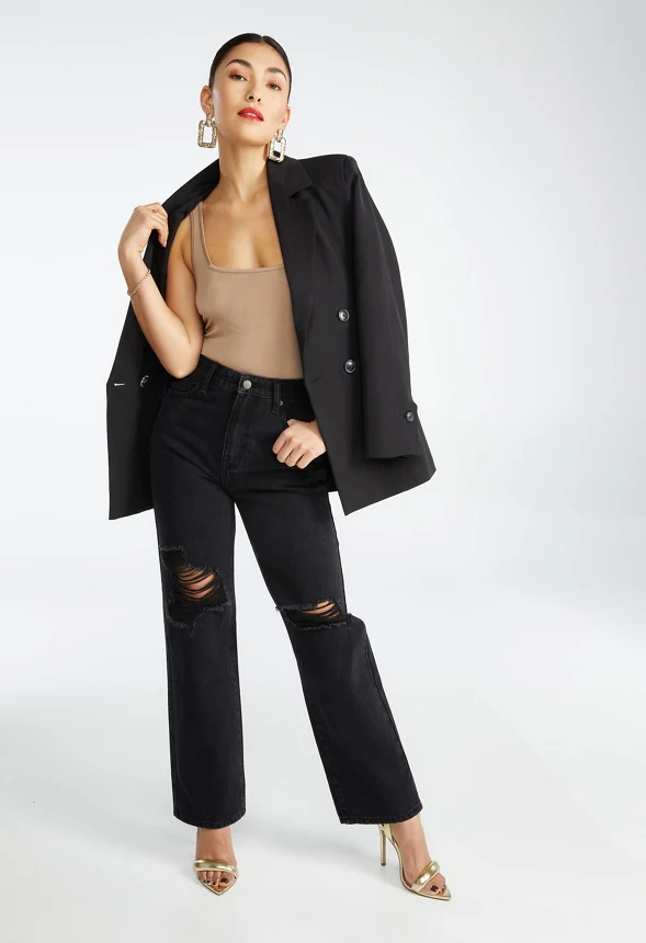 Square Neck Rib Bodysuit - Image 3