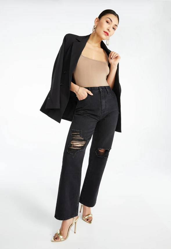 Square Neck Rib Bodysuit - Image 6