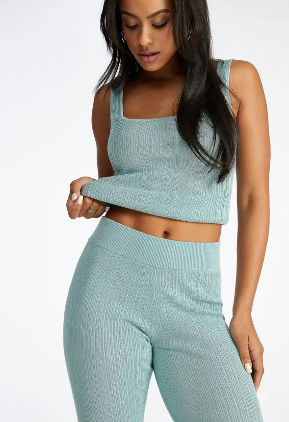 Square Neck Rib Sweater Tank - Image 3