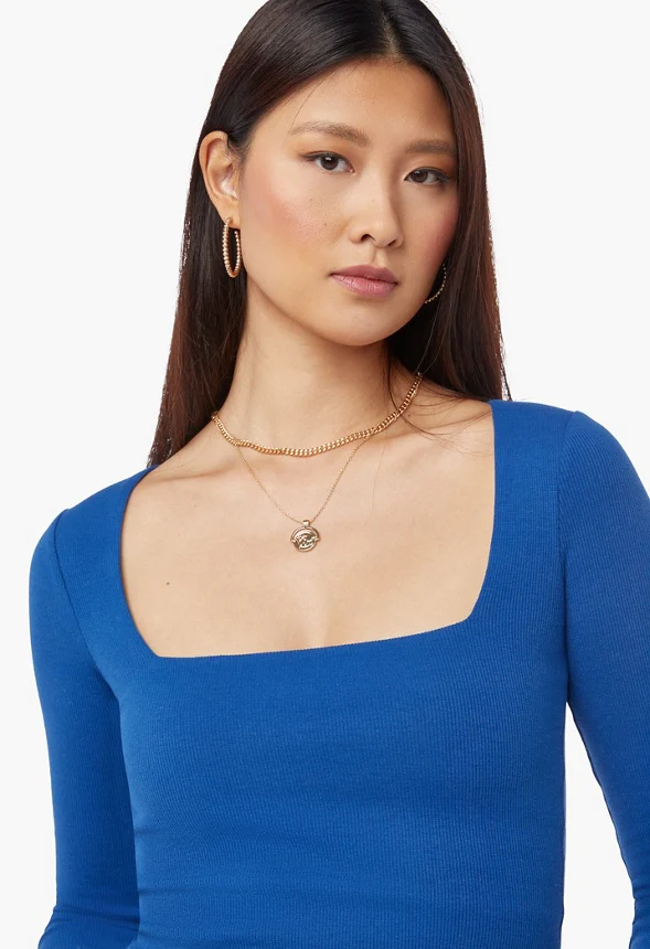 Square Neck Rib Top - Image 4