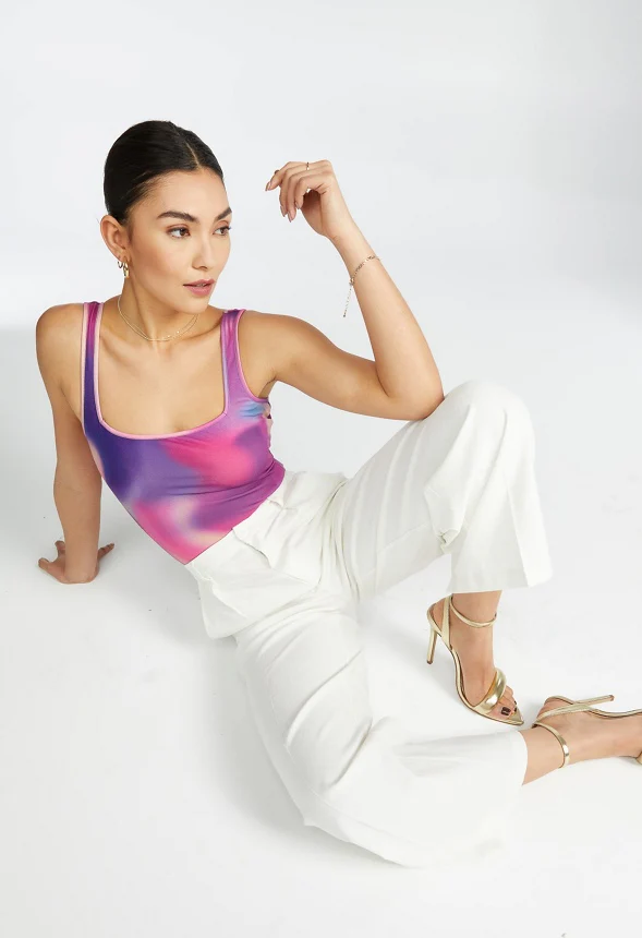 Square Neck Rib Bodysuit - Image 4