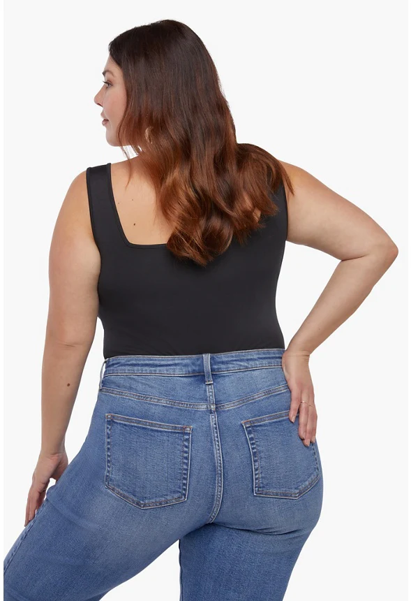 Plus Size Square Neck Sleeveless Bodysuit - Image 2