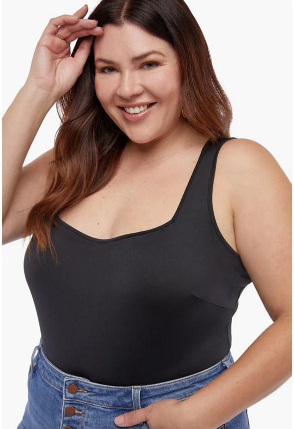Plus Size Square Neck Sleeveless Bodysuit - Image 4