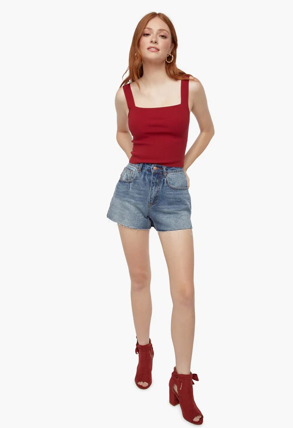 Square Neck Sweater Tank Top - Image 3
