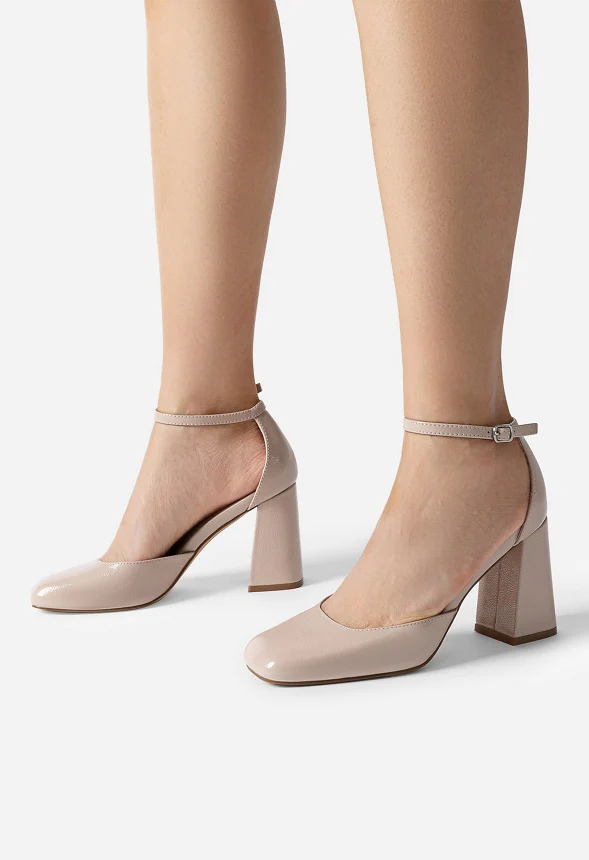 Square-Toe Chunky Heel Pumps - Image 2