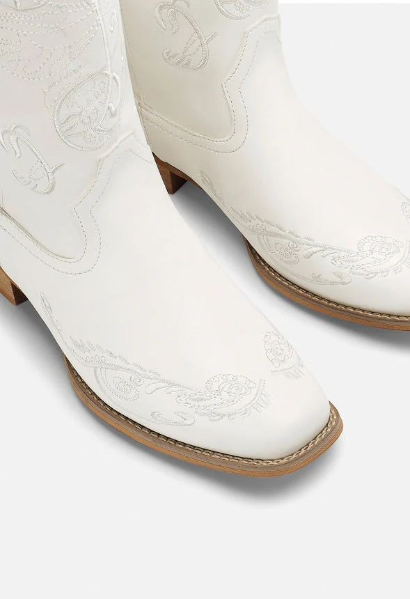 Square Toe Embroidered Cowboy Boot - Image 2